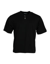 Dolce & Gabbana Black Embellished Cotton Crew Neck T-shirt -   -  Dolce & Gabbana.